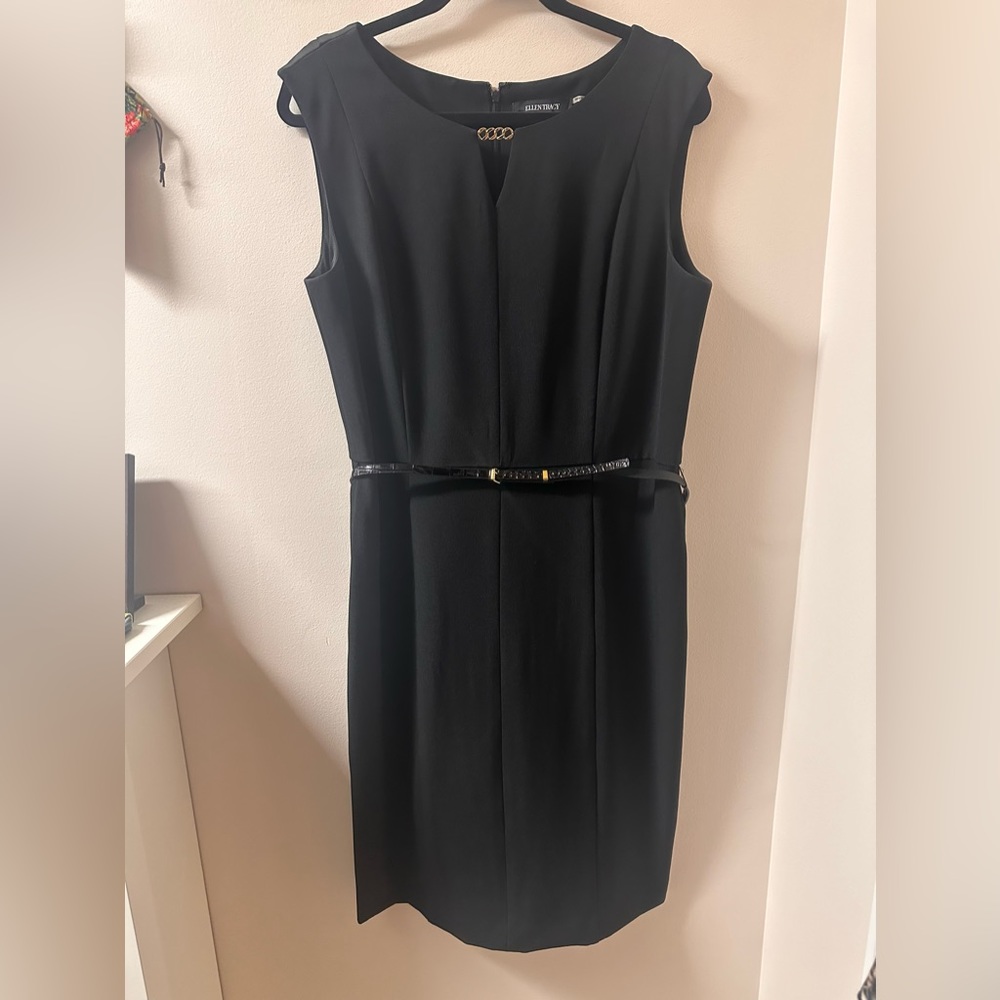 Halogen belted keyhole dress.